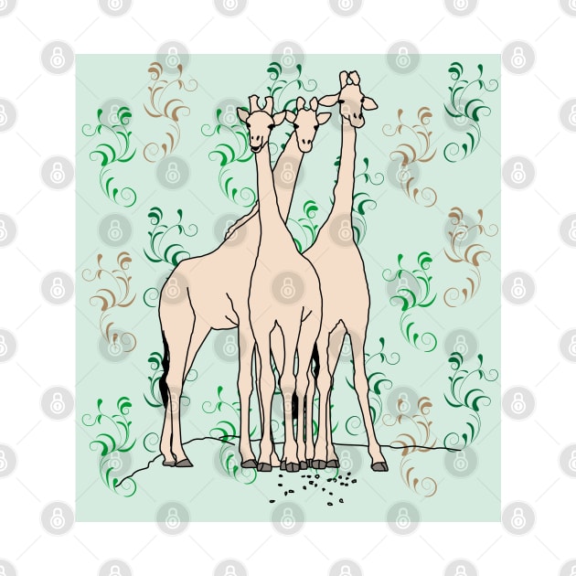 Funny Giraffe Line Art by Alex