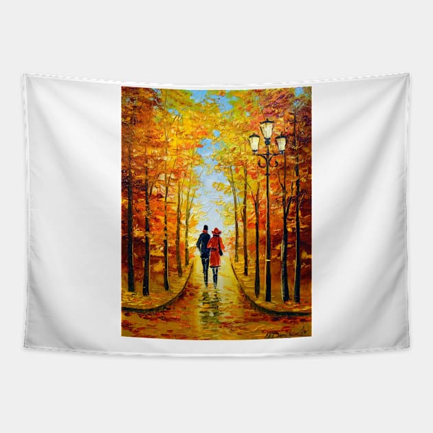 Autumn walk in the Park Tapestry by OLHADARCHUKART