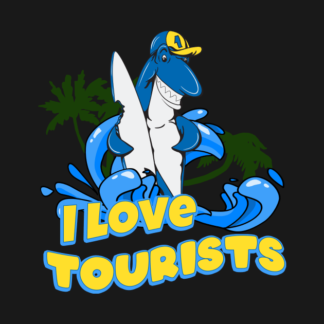 Surfing shark by Foxxy Merch