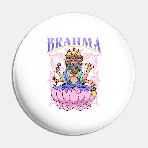 Hindu God - Brahma Pin by Modern Medieval Design