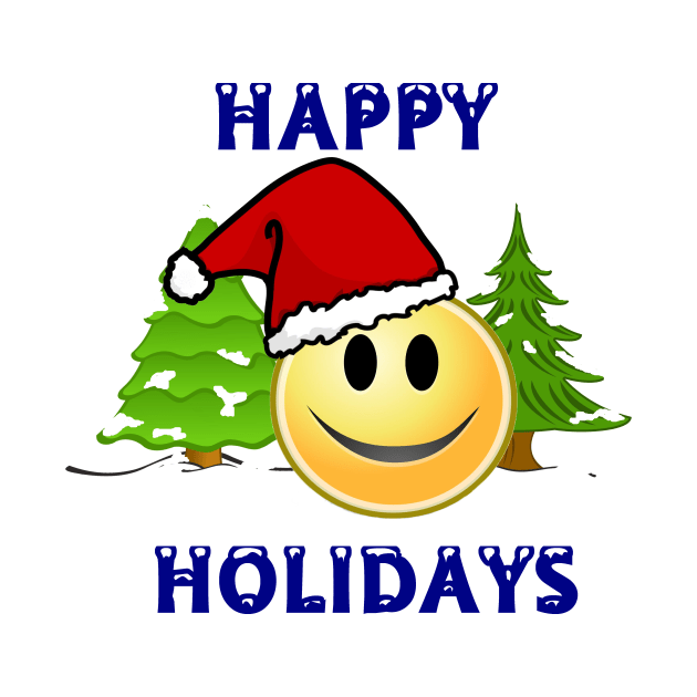 Happy Holidays Christmas Smiley Face by Atomus