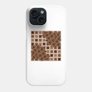 Earth Tones Floral On Geometric Phone Case