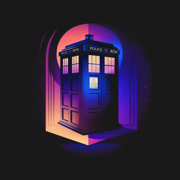 Synthwave Tardis by NeonOverdrive
