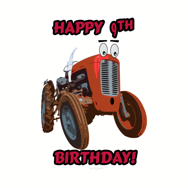 Happy 9th Birthday tractor design by seadogprints
