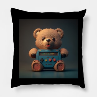 Futuristic Bear Gear Automaton Bear Pillow