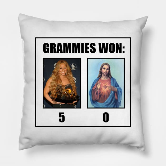 Mariah Grammies Won Vs Jesus Christ - Funny Meme Pillow by Football from the Left