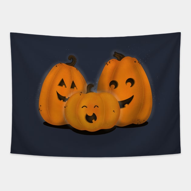 Jaunty Jack-O-Lanterns Tapestry by BCGotschall