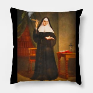 Holy Smoke! Cigar Smoking Nun Pillow