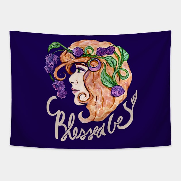 Blessed Be Goddess Tapestry by bubbsnugg