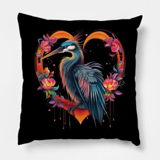 Heron Valentine Day Pillow