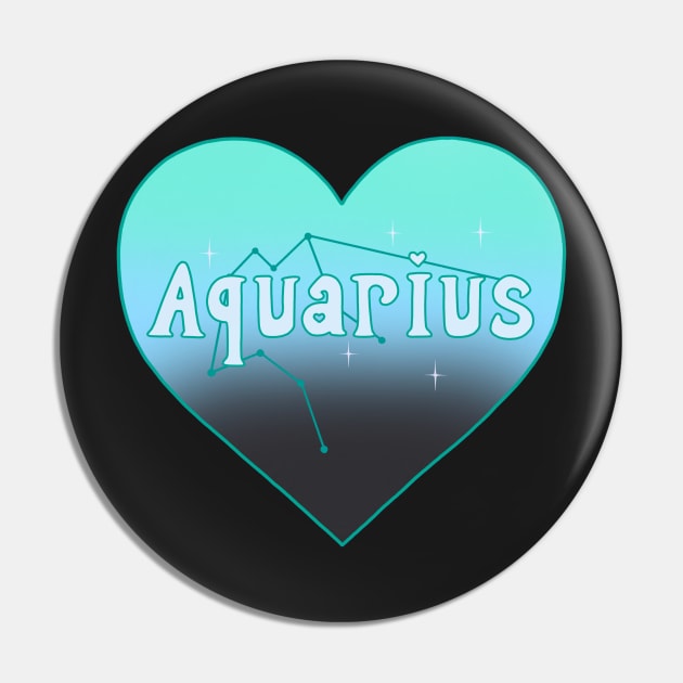 Aquarius Constellation Heart Pin by novembersgirl