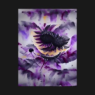 Abstract Purple Sunflowers T-Shirt