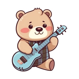 Cute Teddy Bear Playing Guitar T-Shirt