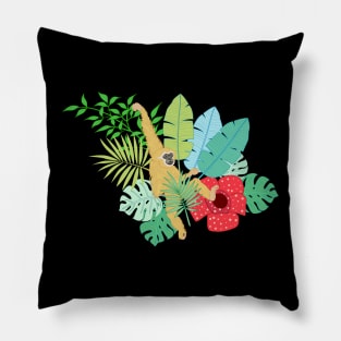 Gibbon in Topical Rainforest CTR002 Pillow