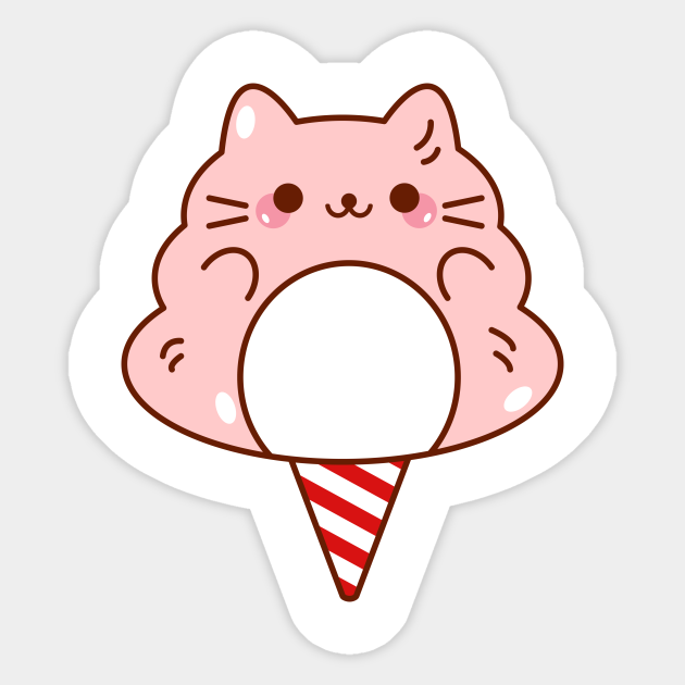 Pink Cat Cotton Candy - Cotton Candy - Sticker | TeePublic Pink Cat Cotton Candy - Cotton Candy - Sticker | TeePublic