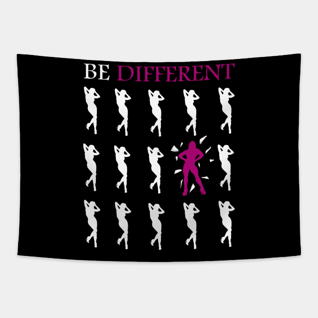 T-shirt fitness gift : BE DFFERRNT Tapestry by yamiston