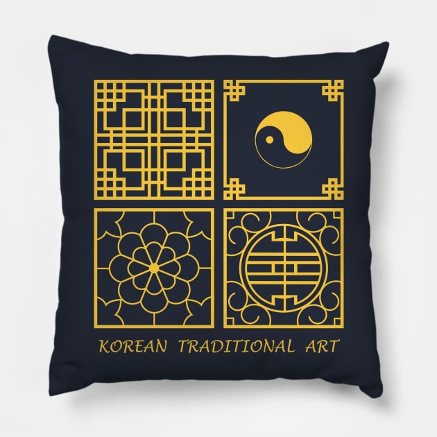 Korean Traditional Art 1 Pillow by OrdiluxStuff