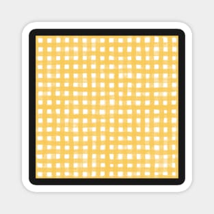 Beach day gingham tartan plaid in buttery sunshine yellow Magnet