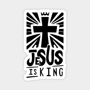 Christian Typography Art - Jesus Is King Magnet