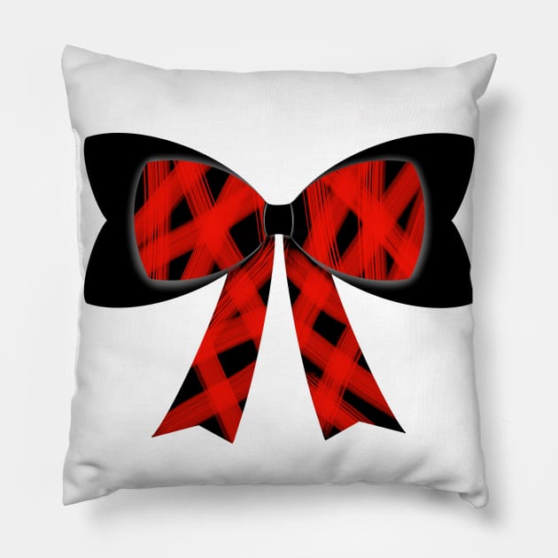 Red streaks bow Pillow by tothemoons