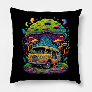 Trippy Mushroom Van Pillow