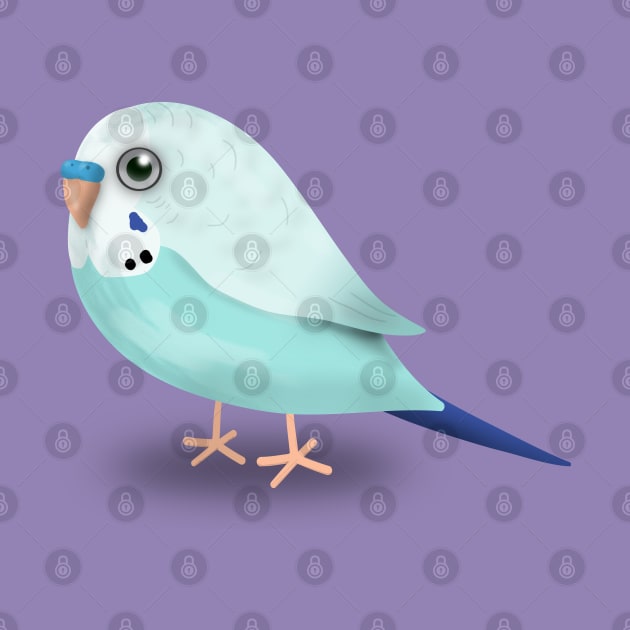 Cute illustration af a budgie by Bwiselizzy