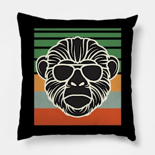 Vintage Cool Ape Wearing Sunglasses Pillow