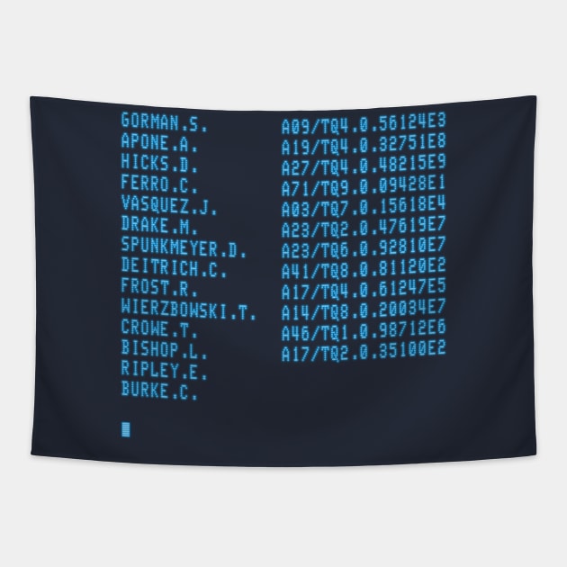 Aliens – Crew Manifest Tapestry by GraphicGibbon