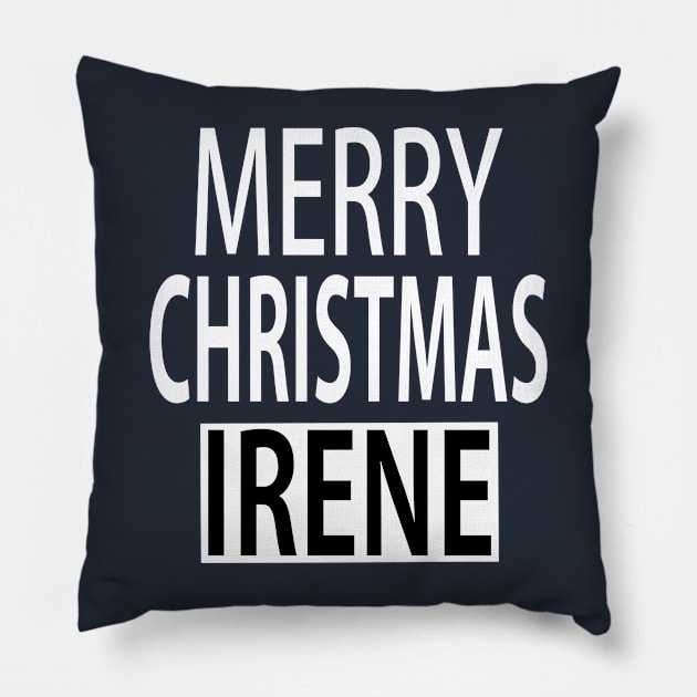 Merry Christmas Irene Pillow by ananalsamma