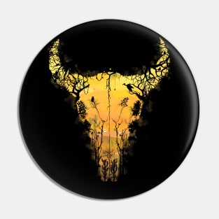 Dark Desert Cow Skull Pin