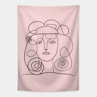 Picasso Line Art - Woman's Head #2 Tapestry