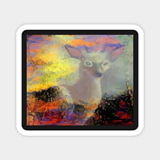 Walk in Balance Deer with Colorful background and foreground Magnet