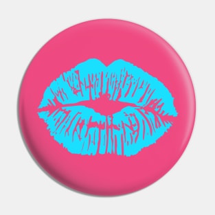 Turquoise Lips lipstick kiss Pin