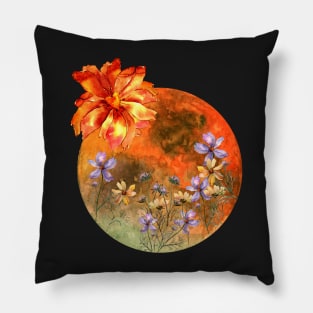 Autumn colours harvest moon  fall positive thinking Pillow