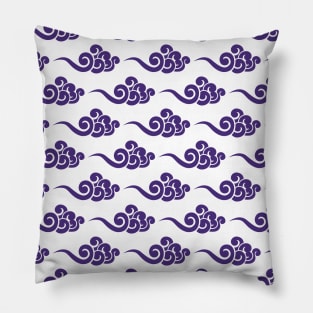 Purple Chinese Clouds Pattern Pillow