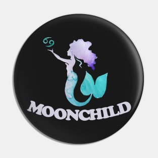 MoonChild Mermaid Zodiac Cancer symbol Pin