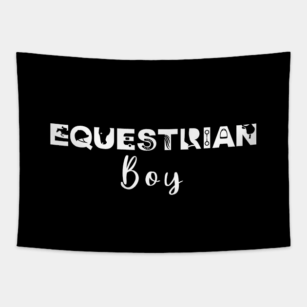 Equestrian Boy (White) Tapestry by illucalliart