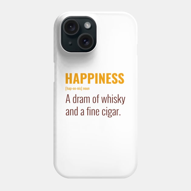 Happiness: Whisky and a Cigar Phone Case by CHADDINGTONS