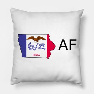 Iowa Flag State Outline AF (black) Pillow