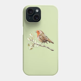 Watercolour European Robin & Branches Phone Case