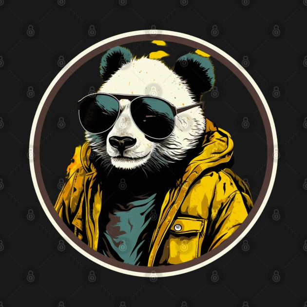 Cool Animals: Cartoon Vintage Funny Cool Panda by OscarVanHendrix