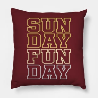 Sunday Fun Day Retro Design Pillow