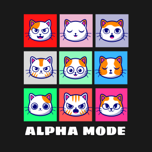 cat alpha mode cute funny international cat day design T-Shirt