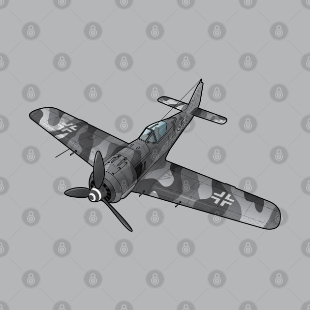 Focke-Wulf FW-190 in gray camo by SunsetGraphics