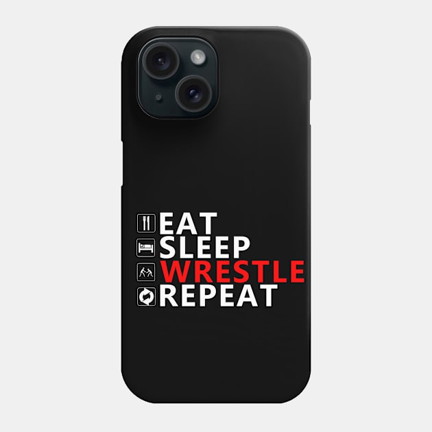 WRESTLE REPEAT Phone Case by equiliser