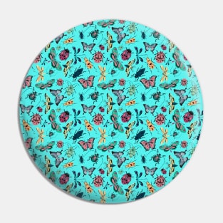 Bold vibrant insect pattern Pin