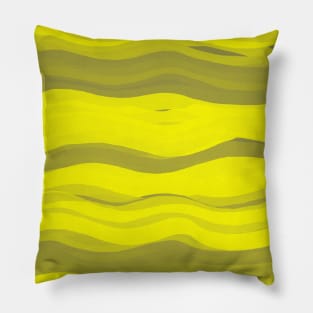 Yellow Abstract Waves Pillow
