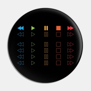Repeated Music Player Buttons Multi Colors Pin
