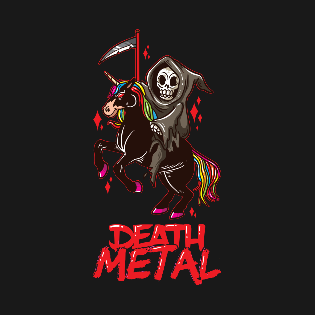Death Metal Unicorn Rock Music Gift Death Metal Hoodie TeePublic