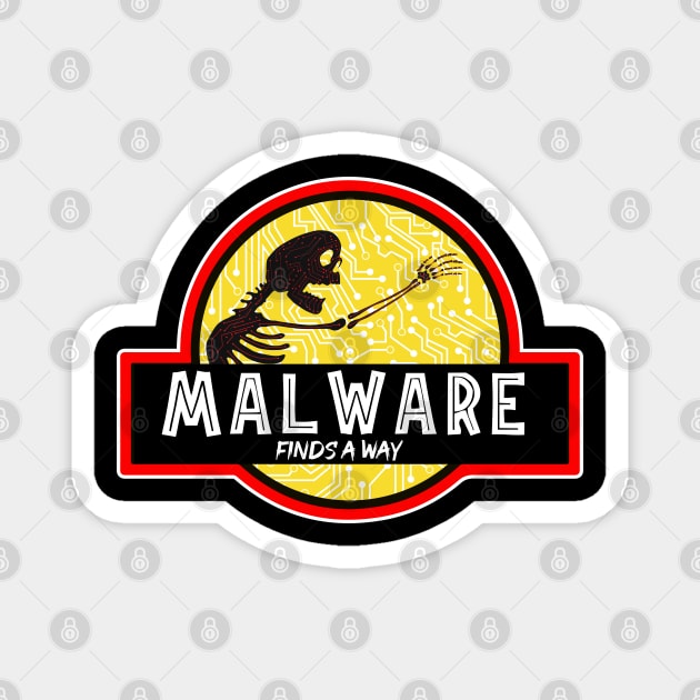 Malware Finds A Away funny humor Computer science Magnet by DonVector